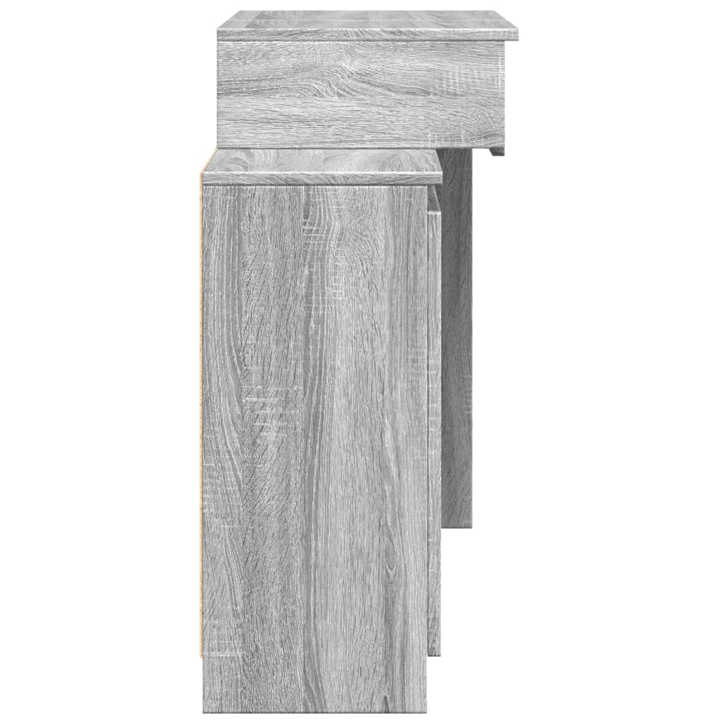 vidaXL Masă de toaletă cu LED, gri sonoma, 115x37x110,5 cm vidaXL Masă de toaletă cu LED, gri sonoma, 115x37x110,5 cm