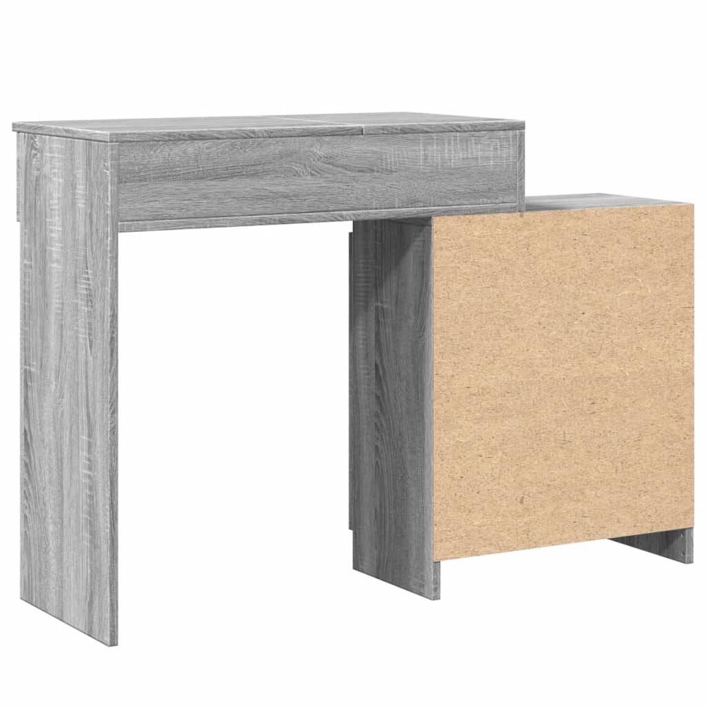 vidaXL Masă de toaletă cu LED, gri sonoma, 115x37x110,5 cm vidaXL Masă de toaletă cu LED, gri sonoma, 115x37x110,5 cm