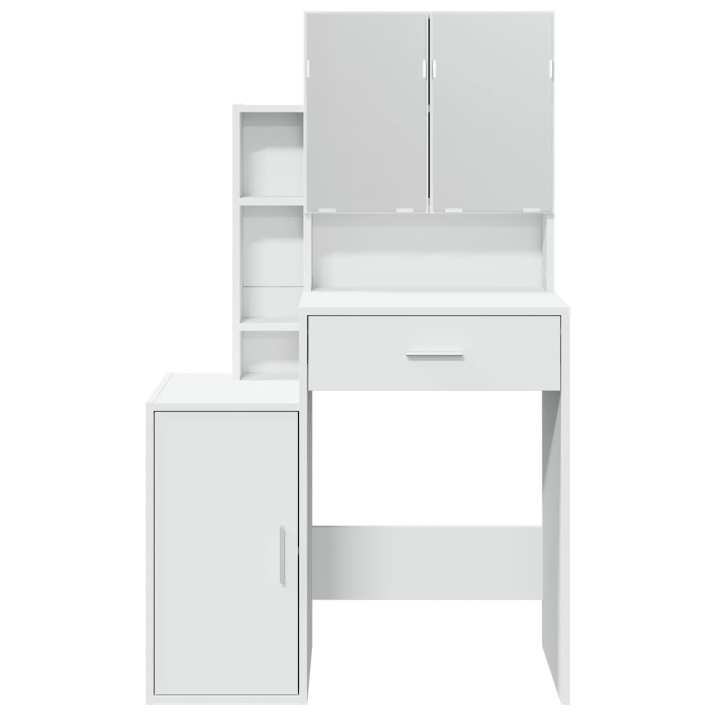 vidaXL Masă de toaletă cu dulap, alb, 80x35x132 cm vidaXL Masă de toaletă cu dulap, alb, 80x35x132 cm
