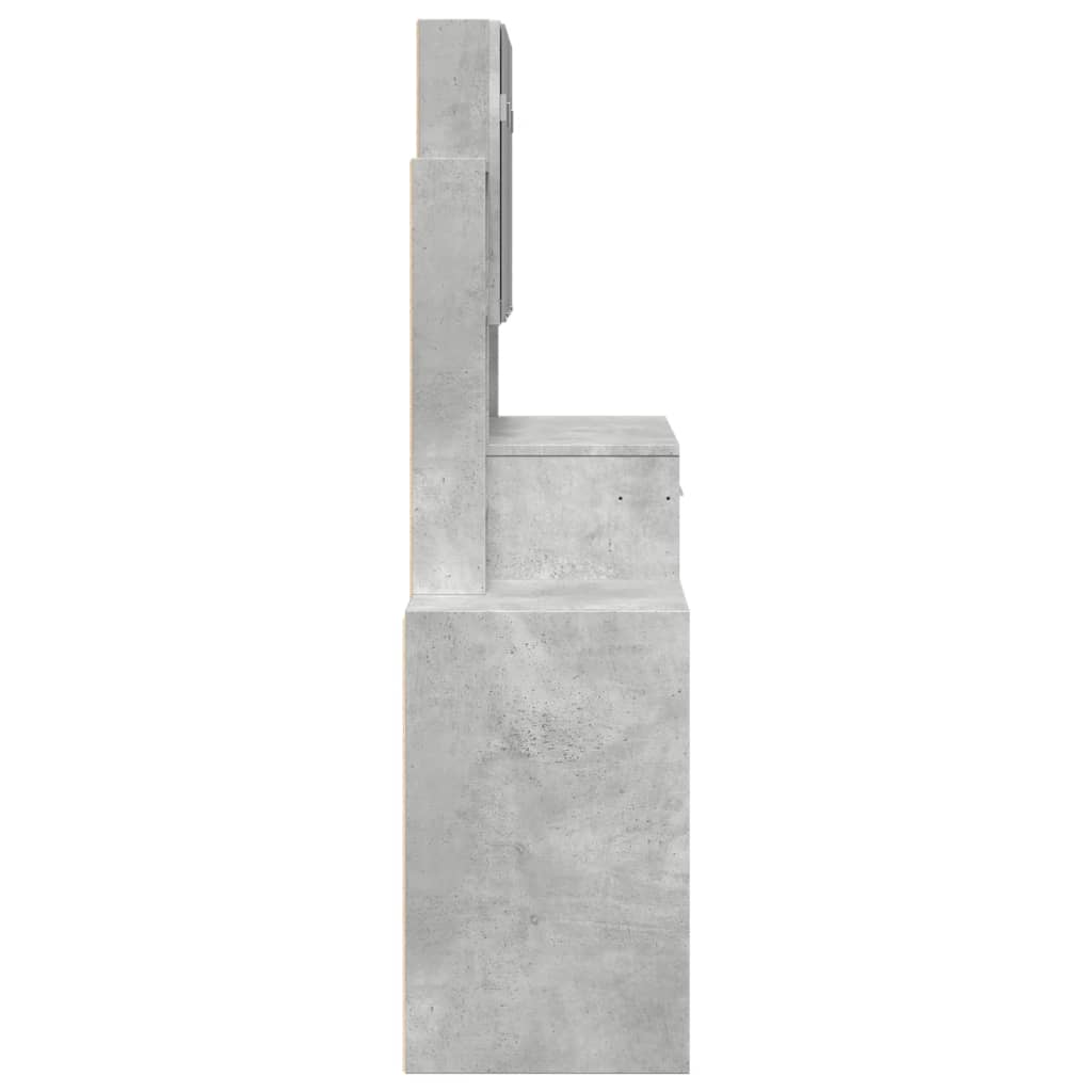 vidaXL Masă de toaletă cu dulap, gri beton, 80x35x132 cm vidaXL Masă de toaletă cu dulap, gri beton, 80x35x132 cm