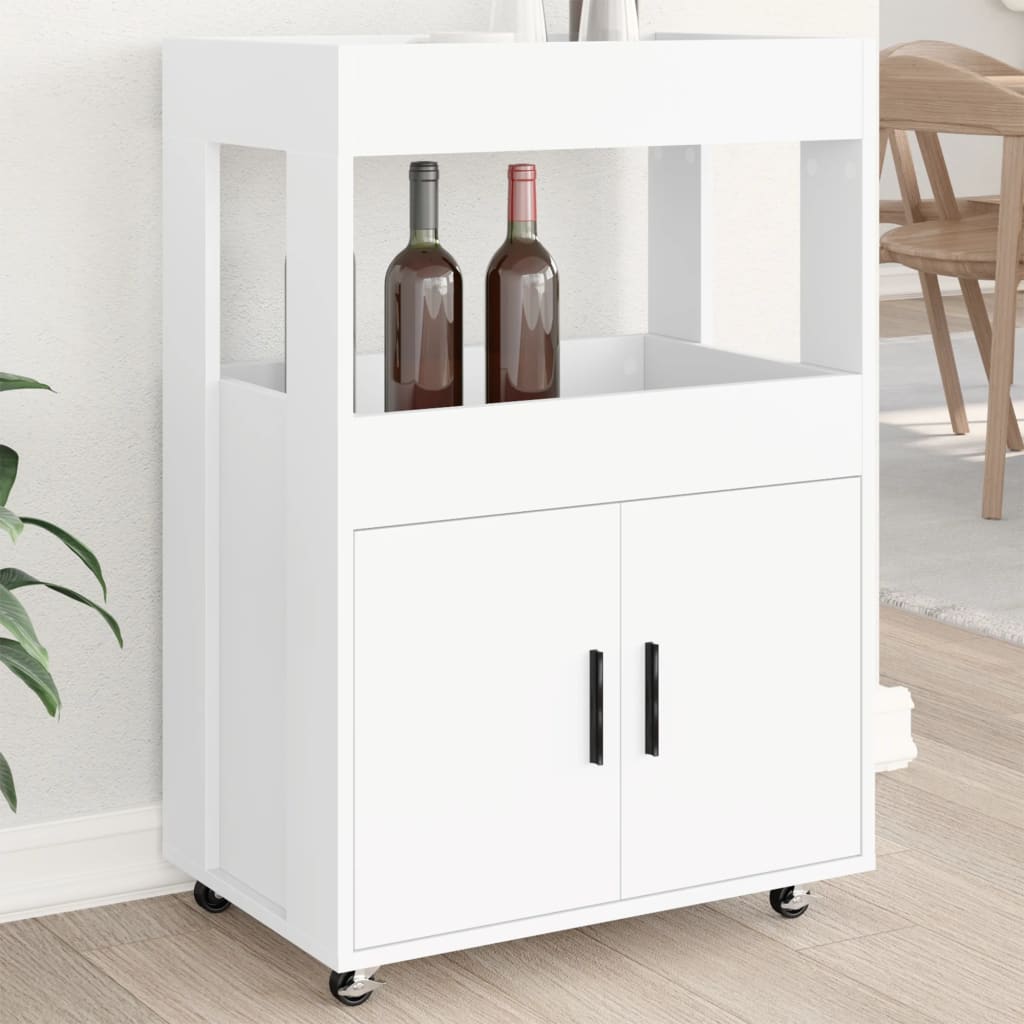 vidaXL Cărucior de bar, alb, 60x39,5x89 cm, lemn prelucrat vidaXL Cărucior de bar, alb, 60x39,5x89 cm, lemn prelucrat