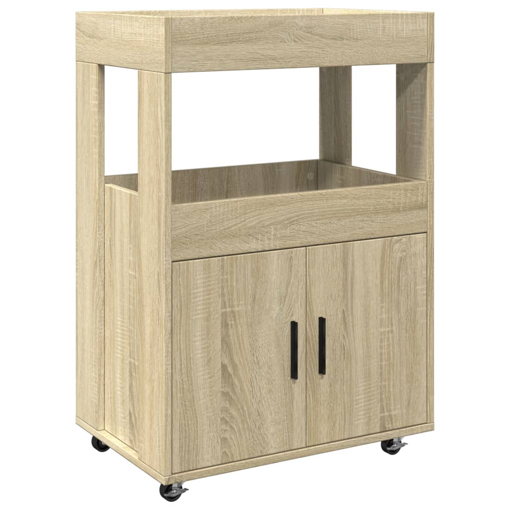 vidaXL Cărucior de bar, stejar sonoma, 60x39,5x89 cm, lemn prelucrat vidaXL Cărucior de bar, stejar sonoma, 60x39,5x89 cm, lemn prelucrat