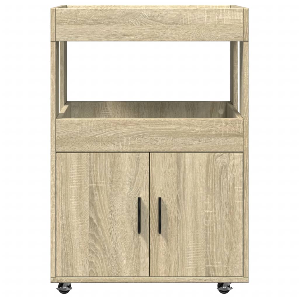 vidaXL Cărucior de bar, stejar sonoma, 60x39,5x89 cm, lemn prelucrat vidaXL Cărucior de bar, stejar sonoma, 60x39,5x89 cm, lemn prelucrat