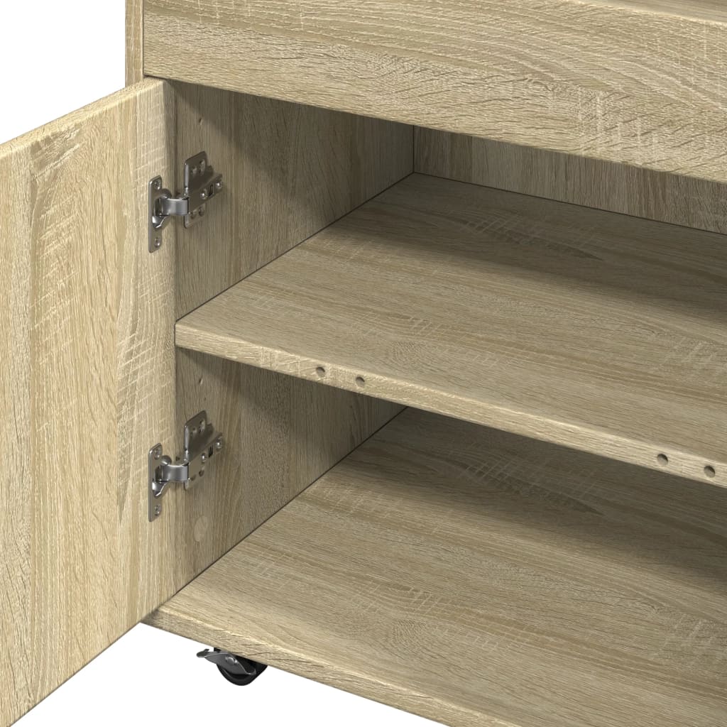 vidaXL Cărucior de bar, stejar sonoma, 60x39,5x89 cm, lemn prelucrat vidaXL Cărucior de bar, stejar sonoma, 60x39,5x89 cm, lemn prelucrat