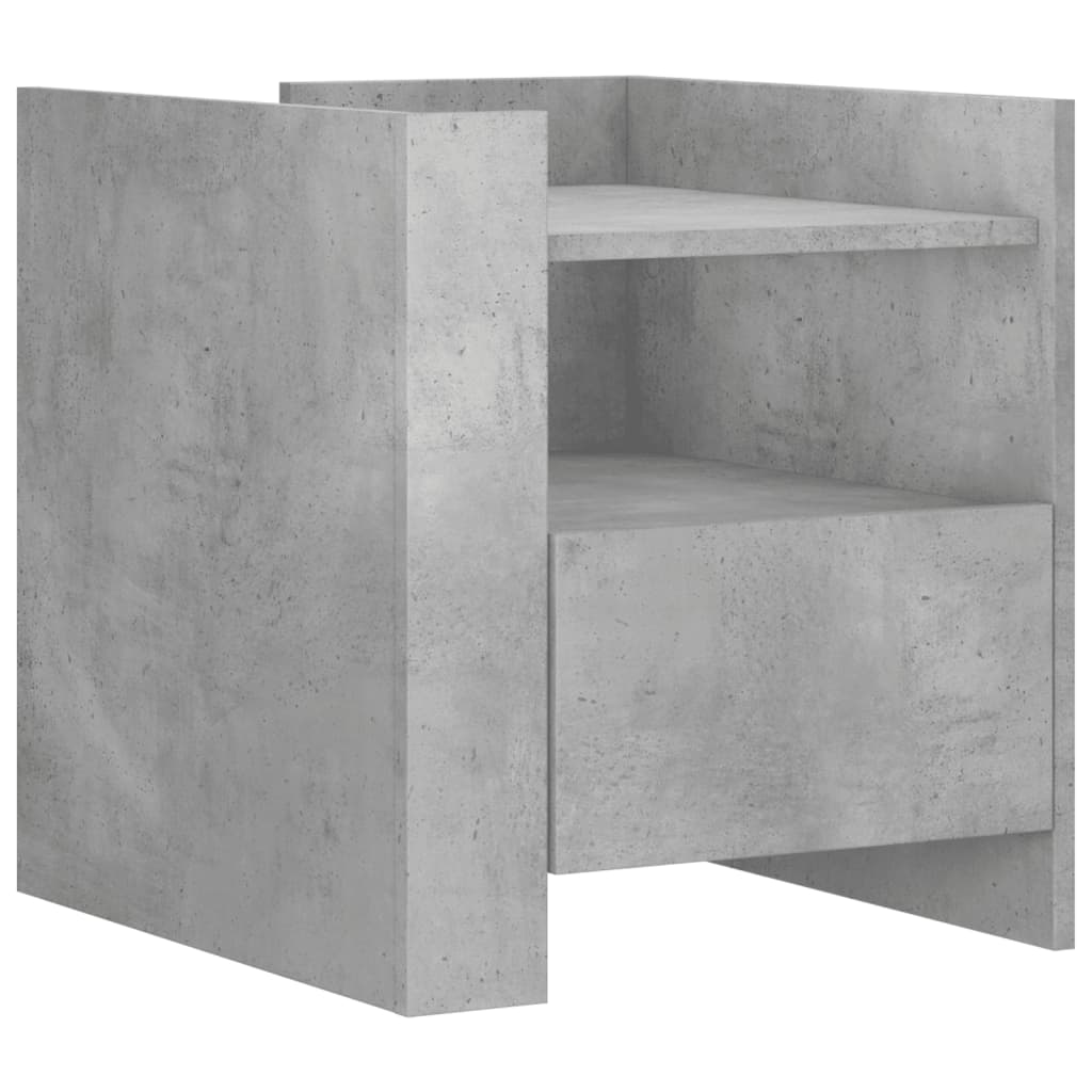vidaXL Noptieră, gri beton, 45x50x50 cm, lemn prelucrat