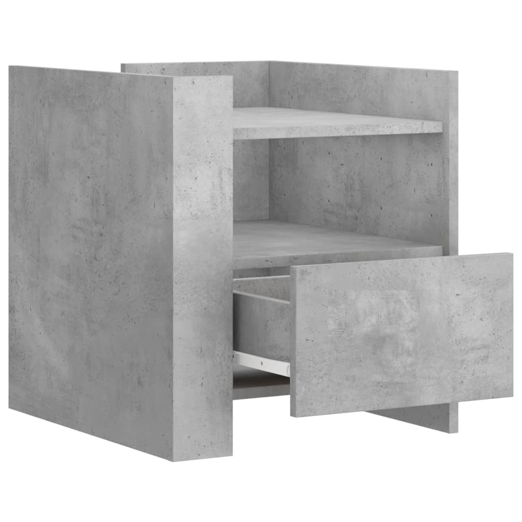 vidaXL Noptieră, gri beton, 45x50x50 cm, lemn prelucrat