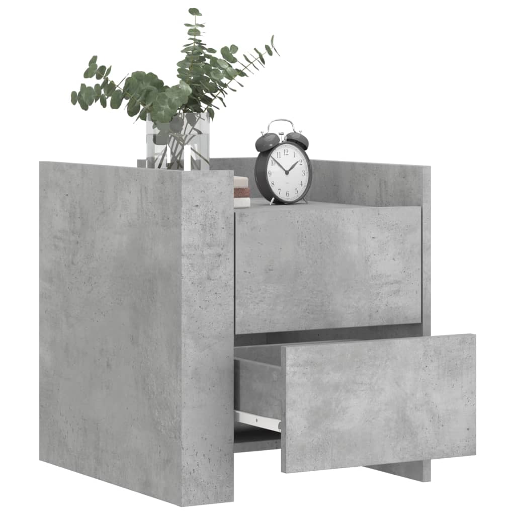 vidaXL Noptieră, gri beton, 45x50x50 cm, lemn prelucrat