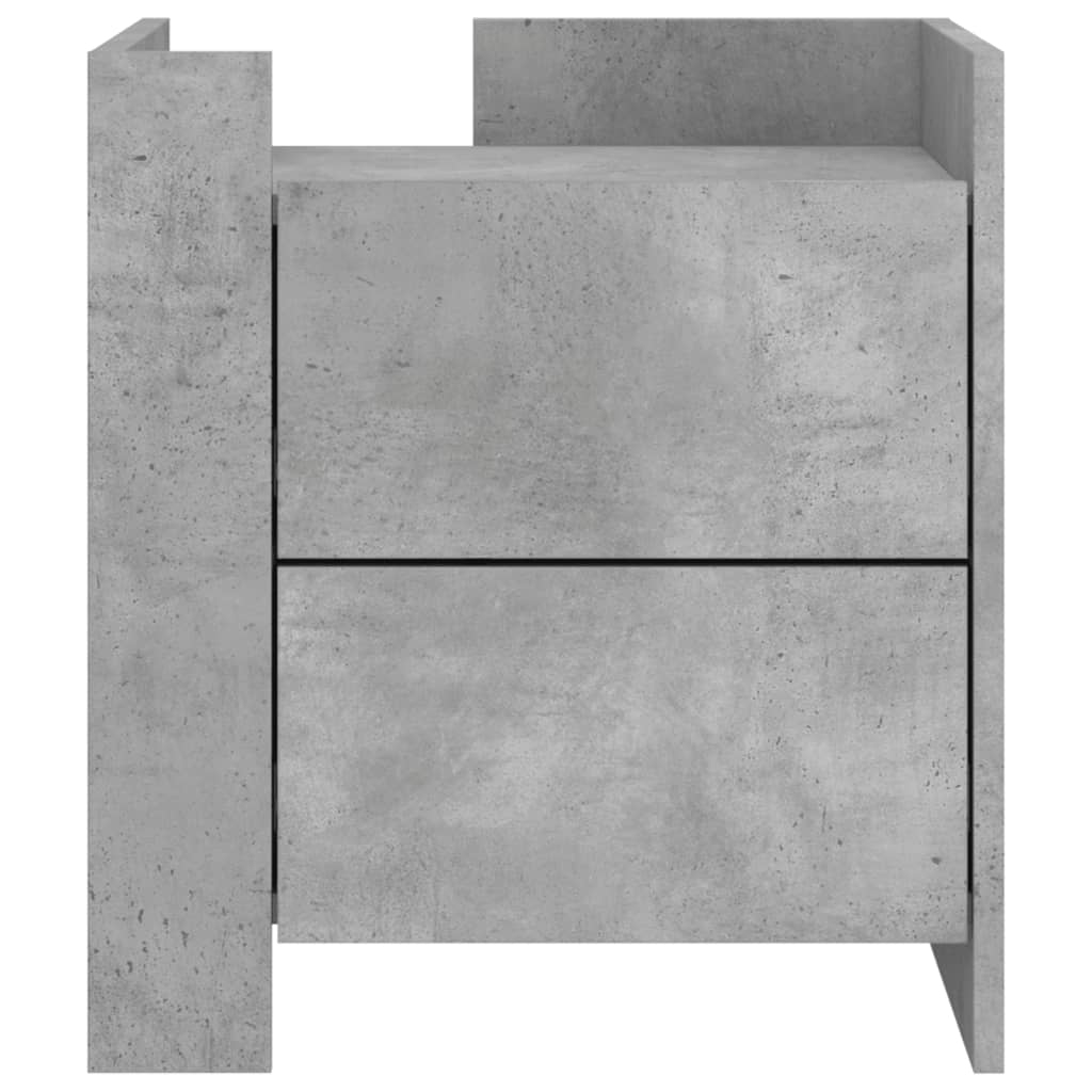 vidaXL Noptieră, gri beton, 45x50x50 cm, lemn prelucrat