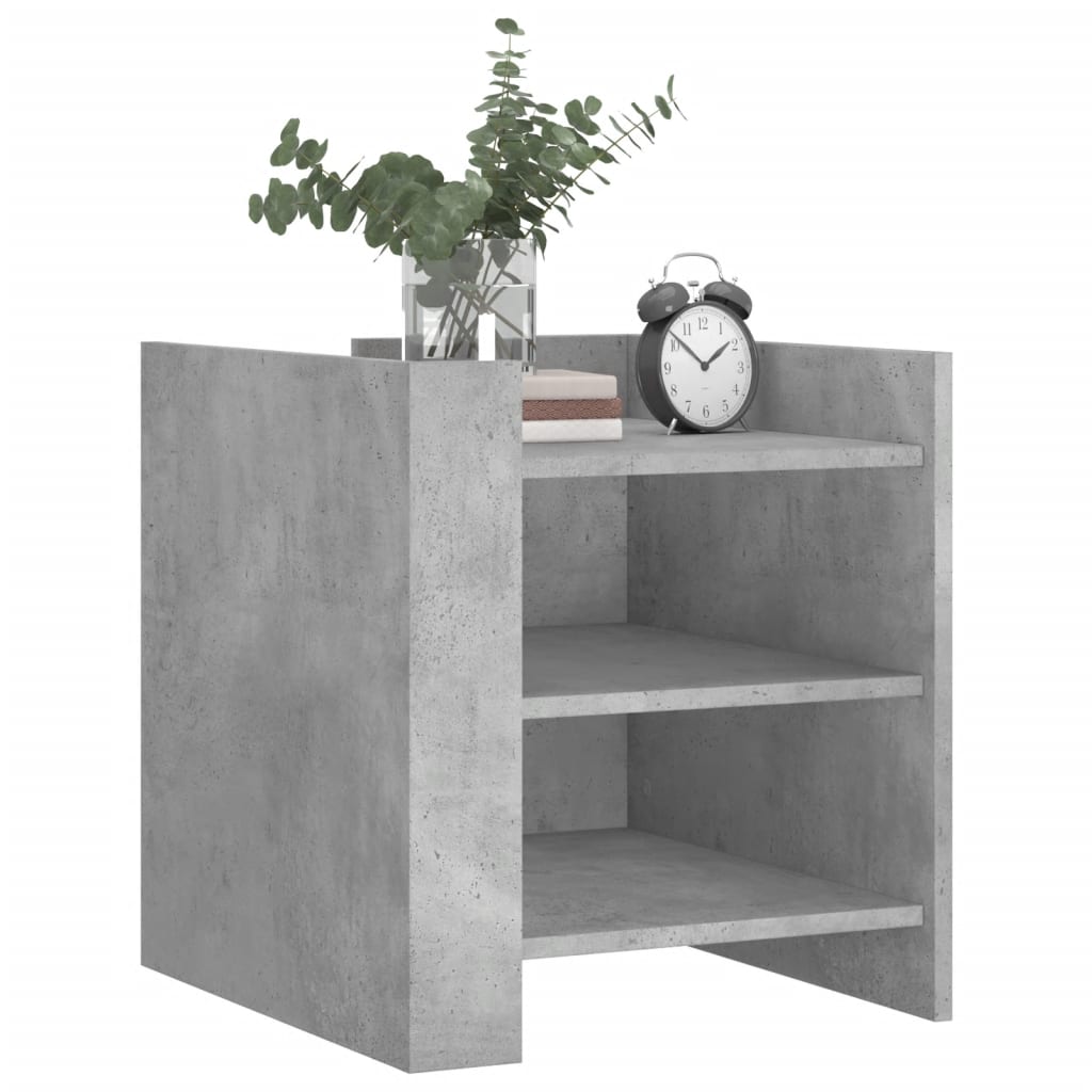 vidaXL Noptieră, gri beton, 45x50x50 cm, lemn prelucrat