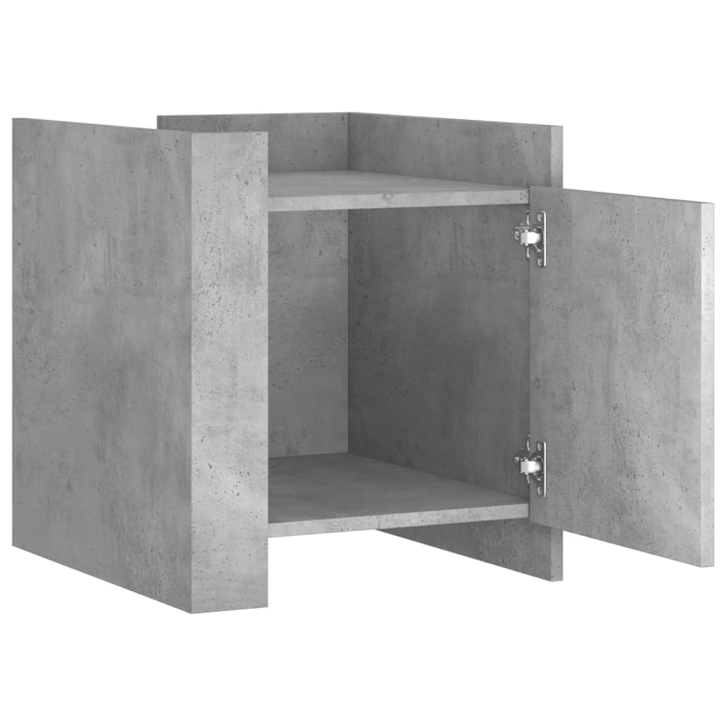 vidaXL Noptieră, gri beton, 45x50x50 cm, lemn prelucrat