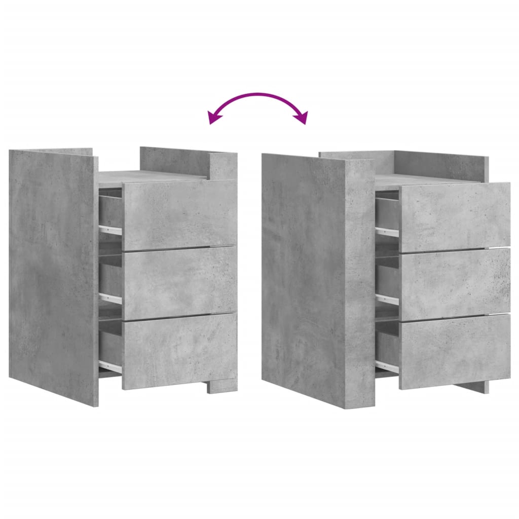 vidaXL Noptieră, gri beton, 45x50x65 cm, lemn prelucrat