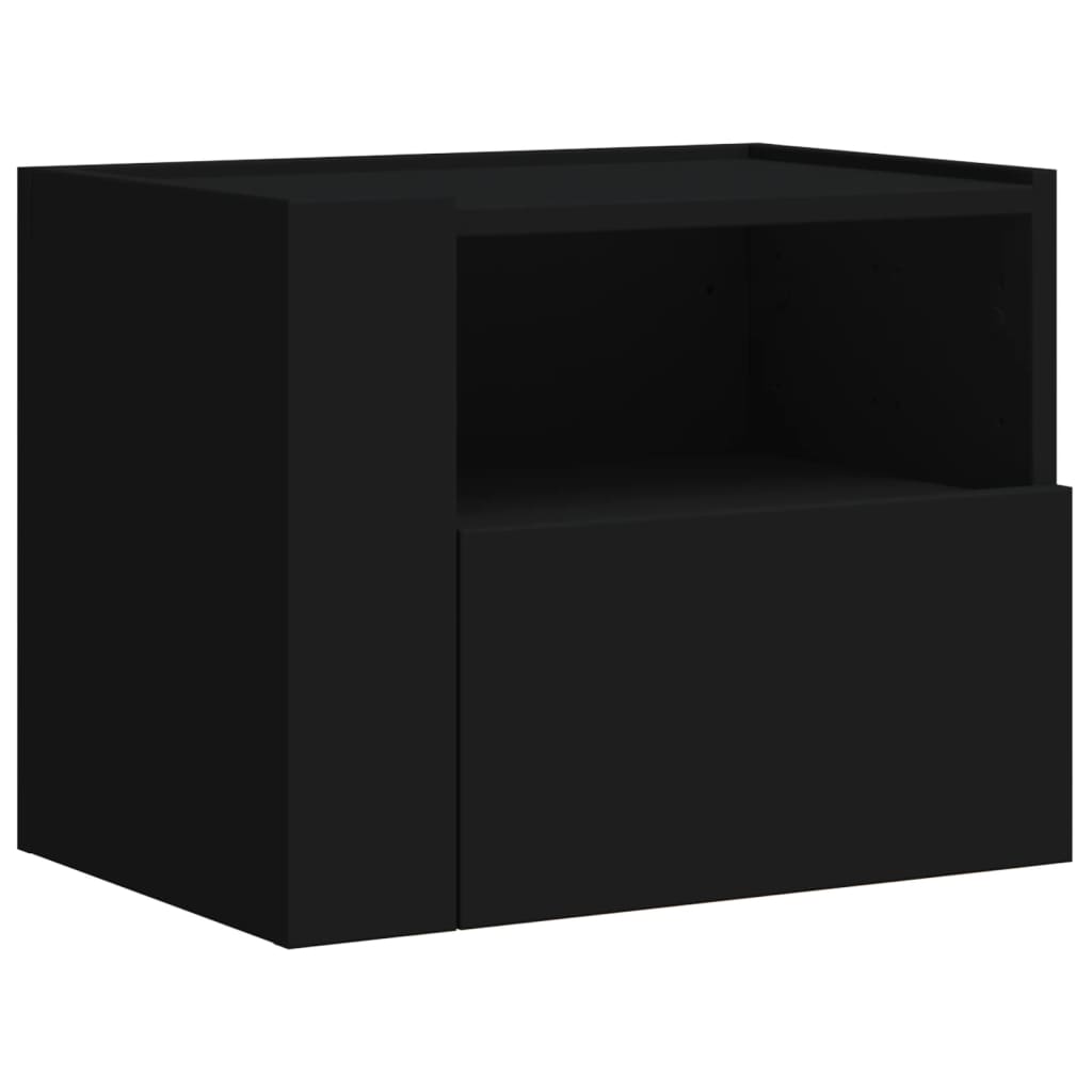 vidaXL Noptiere de perete, 2 buc., negru, 45x30x35 cm