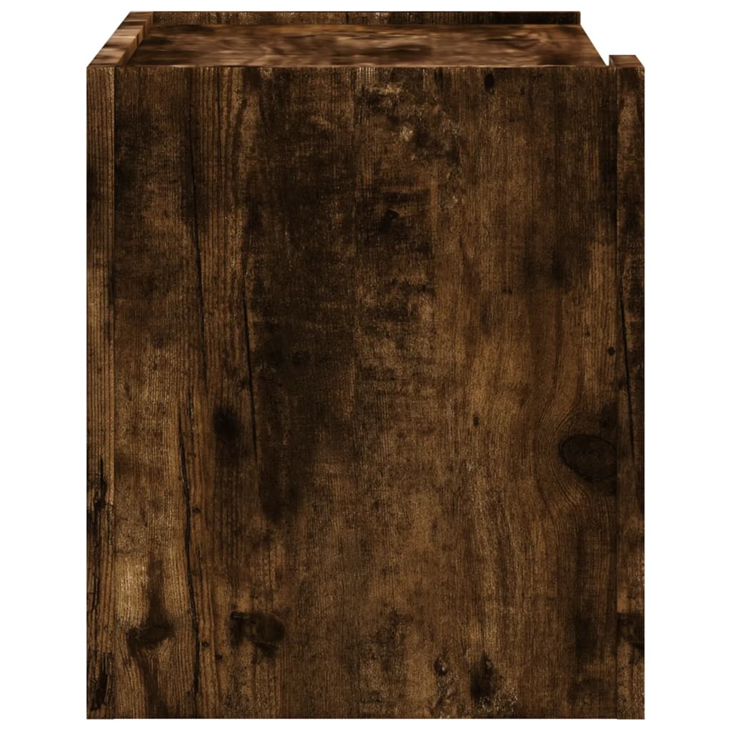 vidaXL Noptiere de perete, 2 buc., stejar fumuriu, 45x30x35 cm