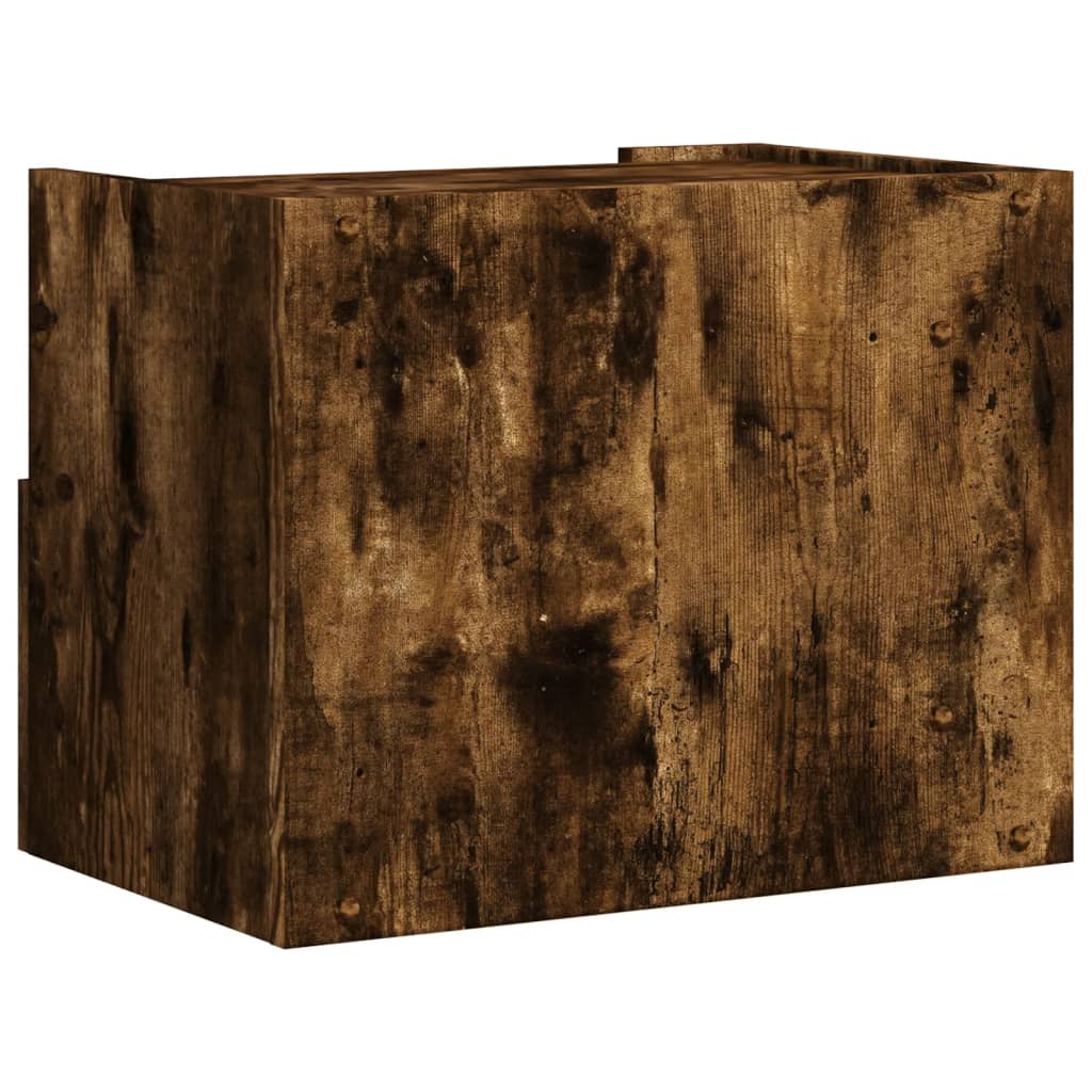 vidaXL Noptiere de perete, 2 buc., stejar fumuriu, 45x30x35 cm