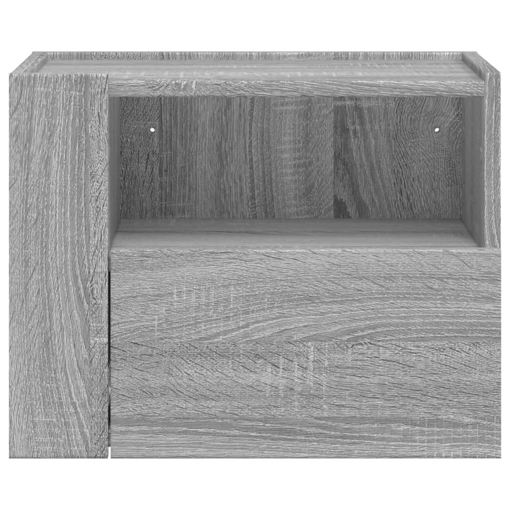vidaXL Noptiere de perete, 2 buc., gri sonoma, 45x30x35 cm