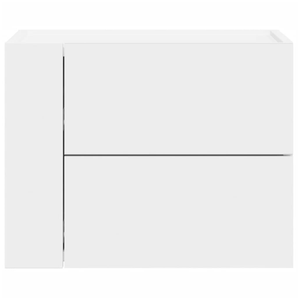 vidaXL Noptiere de perete, 2 buc., alb, 45x30x35 cm