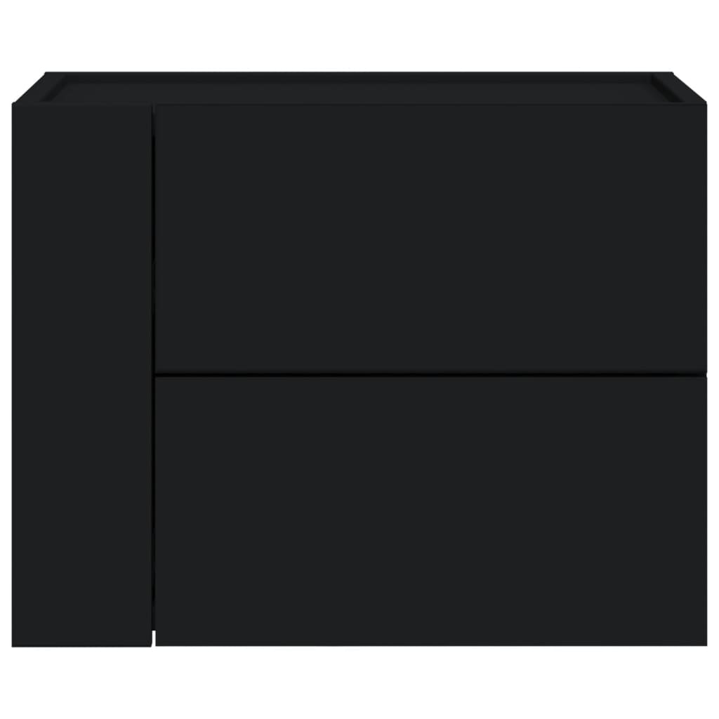 vidaXL Noptieră de perete, negru, 45x30x35 cm vidaXL Noptieră de perete, negru, 45x30x35 cm