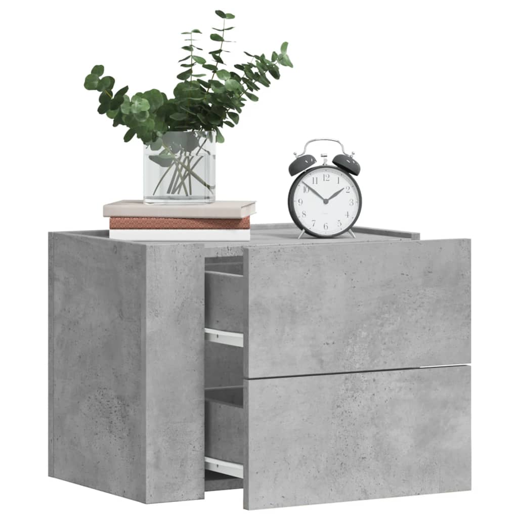 vidaXL Noptieră de perete, gri beton, 45x30x35 cm vidaXL Noptieră de perete, gri beton, 45x30x35 cm
