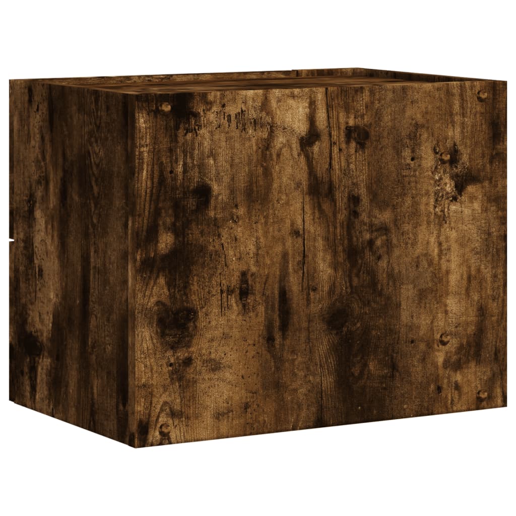 vidaXL Noptiere de perete, 2 buc., stejar fumuriu, 45x30x35 cm