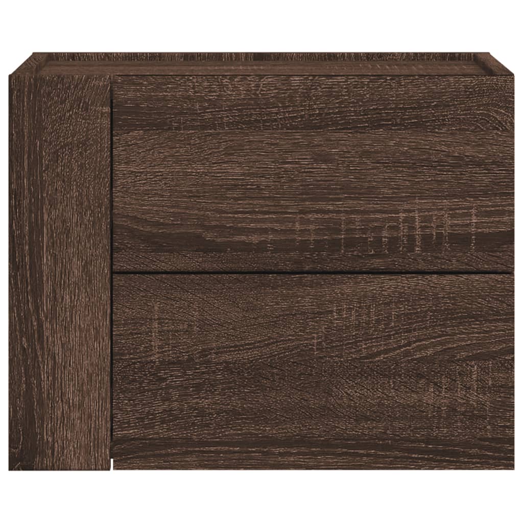 vidaXL Noptiere de perete, 2 buc., stejar maro, 45x30x35 cm
