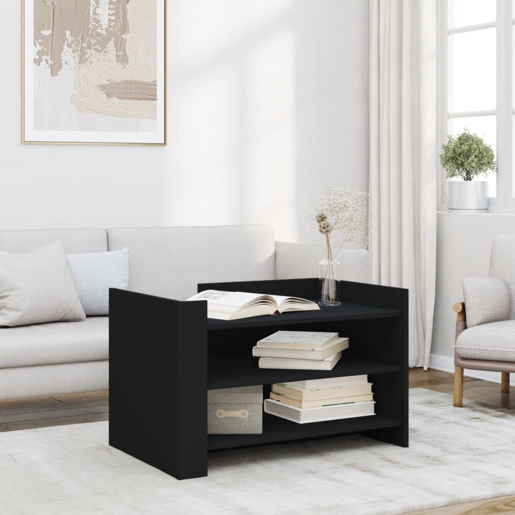 vidaXL Măsuță de cafea, negru, 80x50x50 cm, lemn prelucrat vidaXL Măsuță de cafea, negru, 80x50x50 cm, lemn prelucrat