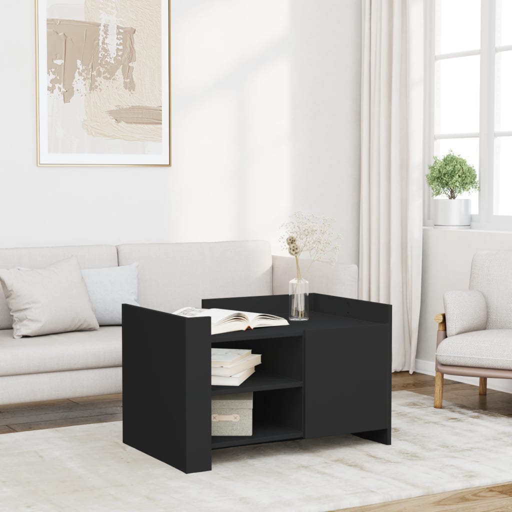 vidaXL Măsuță de cafea, negru, 80x50x50 cm, lemn prelucrat vidaXL Măsuță de cafea, negru, 80x50x50 cm, lemn prelucrat