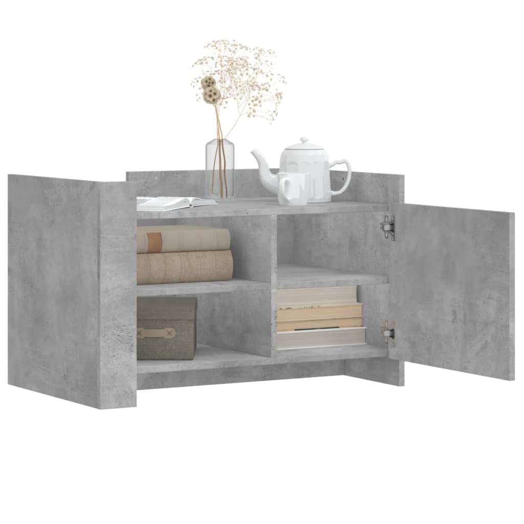 vidaXL Măsuță de cafea, gri beton, 80x50x50 cm, lemn prelucrat vidaXL Măsuță de cafea, gri beton, 80x50x50 cm, lemn prelucrat