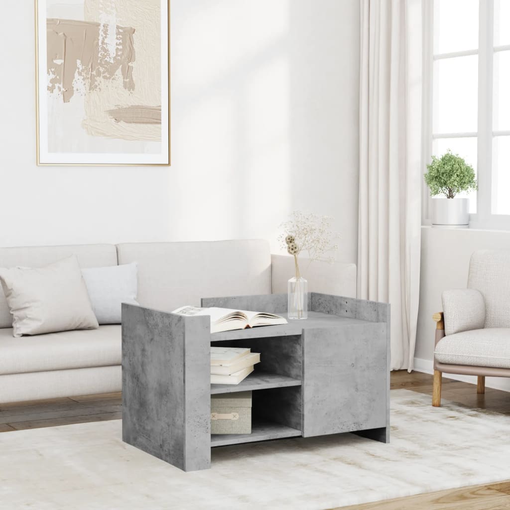 vidaXL Măsuță de cafea, gri beton, 80x50x50 cm, lemn prelucrat vidaXL Măsuță de cafea, gri beton, 80x50x50 cm, lemn prelucrat
