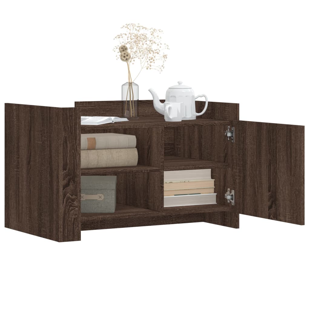 vidaXL Măsuță de cafea, stejar maro, 80x50x50 cm, lemn prelucrat vidaXL Măsuță de cafea, stejar maro, 80x50x50 cm, lemn prelucrat