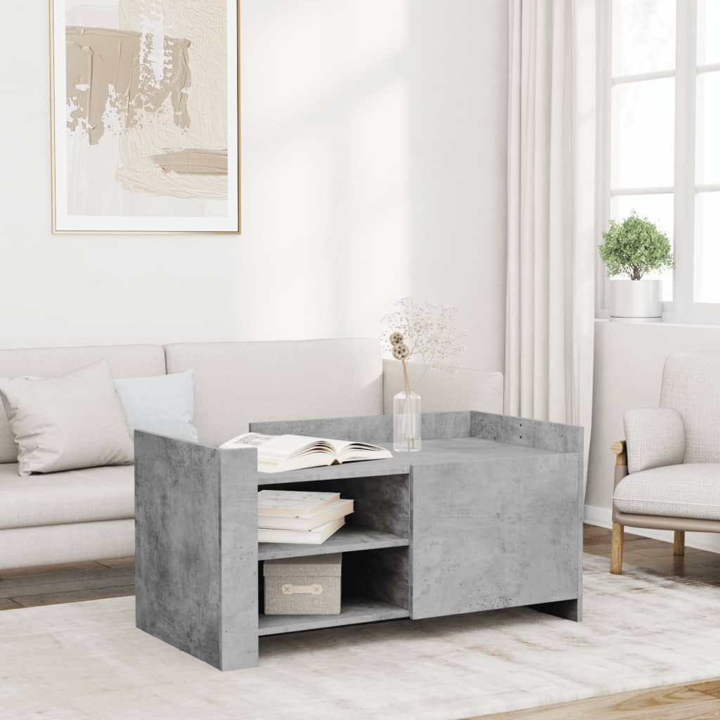 vidaXL Măsuță de cafea, gri beton, 100x50x50 cm, lemn prelucrat vidaXL Măsuță de cafea, gri beton, 100x50x50 cm, lemn prelucrat