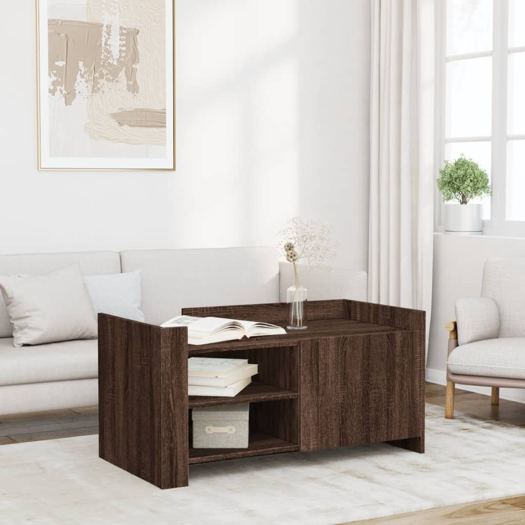 vidaXL Măsuță de cafea, stejar maro, 100x50x50 cm, lemn prelucrat vidaXL Măsuță de cafea, stejar maro, 100x50x50 cm, lemn prelucrat