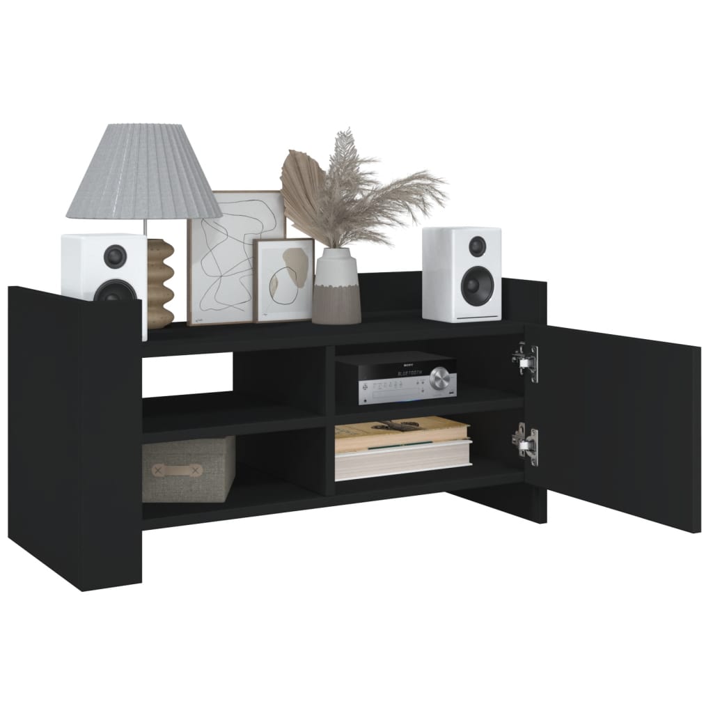 vidaXL Comodă TV, negru, 80x35x40 cm, lemn prelucrat