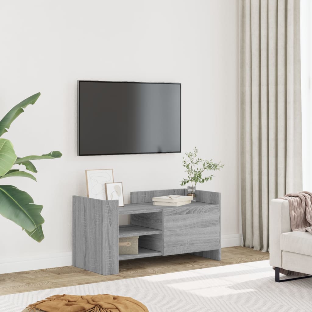 vidaXL Comodă TV, gri sonoma, 80x35x40 cm, lemn prelucrat vidaXL Comodă TV, gri sonoma, 80x35x40 cm, lemn prelucrat
