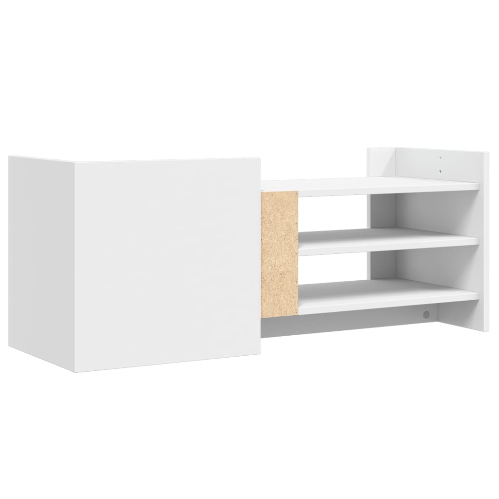vidaXL Comodă TV, alb, 100x35x40 cm, lemn prelucrat