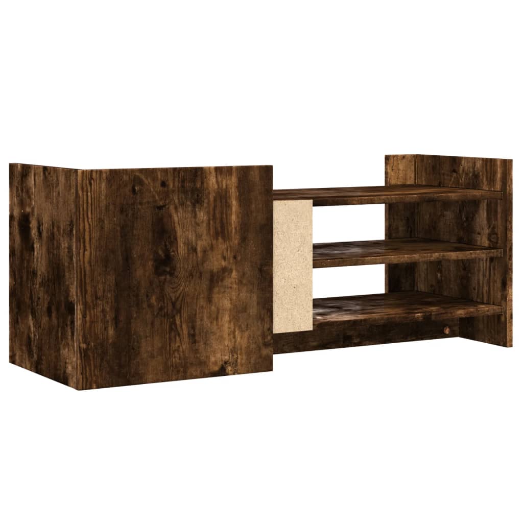 vidaXL Comodă TV, stejar fumuriu, 100x35x40 cm, lemn prelucrat vidaXL Comodă TV, stejar fumuriu, 100x35x40 cm, lemn prelucrat