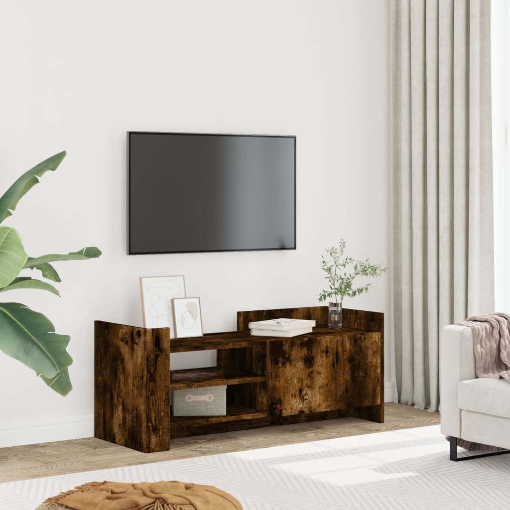 vidaXL Comodă TV, stejar fumuriu, 100x35x40 cm, lemn prelucrat vidaXL Comodă TV, stejar fumuriu, 100x35x40 cm, lemn prelucrat