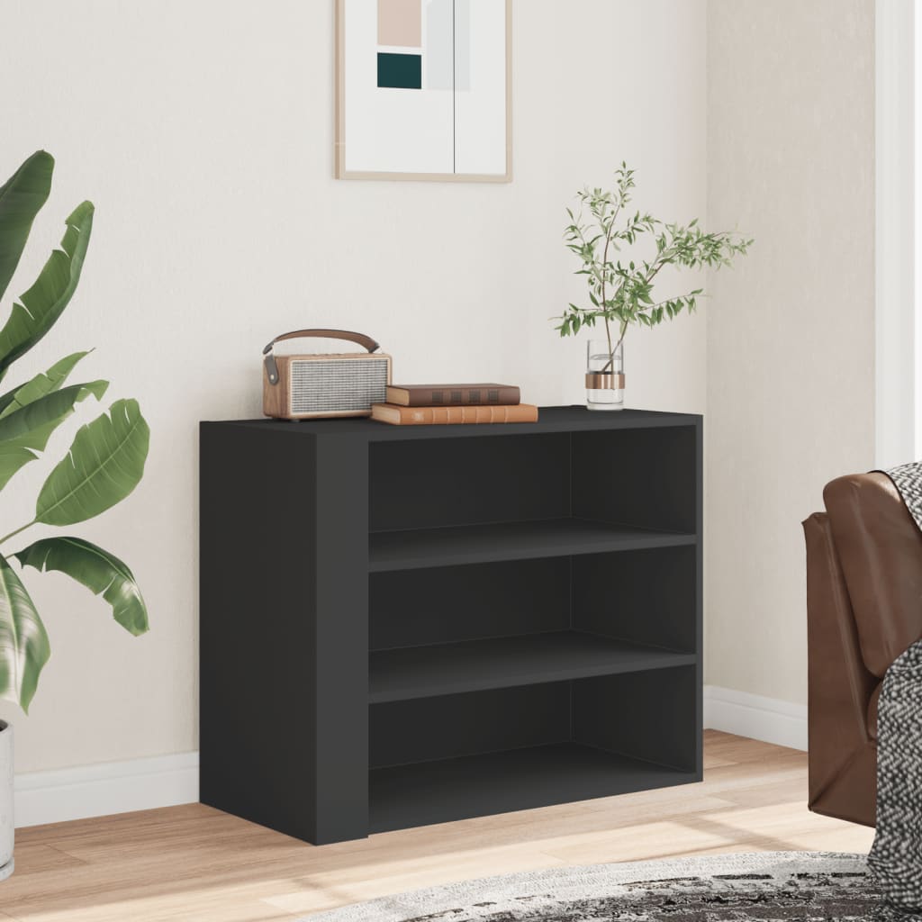 vidaXL Dulap de perete, negru, 75x35x60 cm, lemn prelucrat vidaXL Dulap de perete, negru, 75x35x60 cm, lemn prelucrat