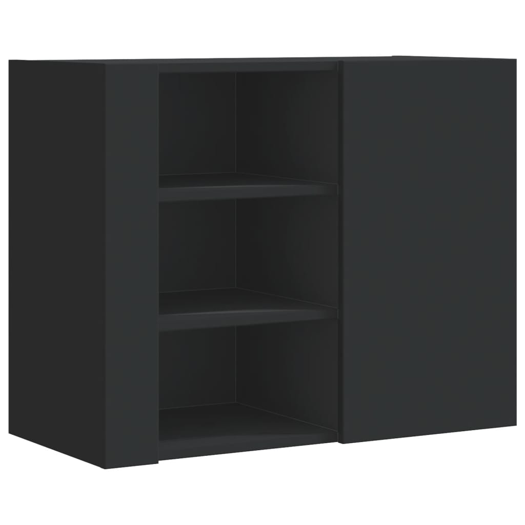 vidaXL Dulap de perete, negru, 75x35x60 cm, lemn prelucrat vidaXL Dulap de perete, negru, 75x35x60 cm, lemn prelucrat