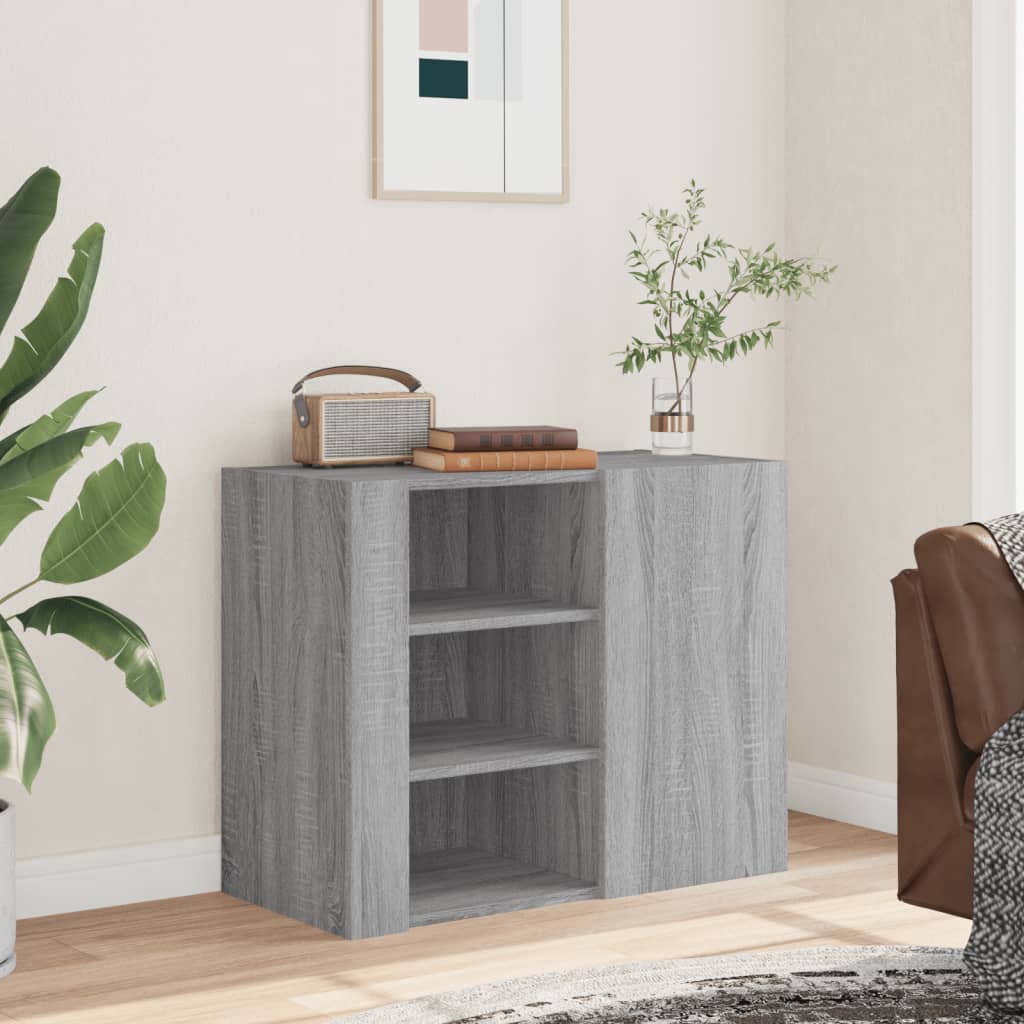 vidaXL Dulap de perete, gri sonoma, 75x35x60 cm, lemn compozit vidaXL Dulap de perete, gri sonoma, 75x35x60 cm, lemn compozit
