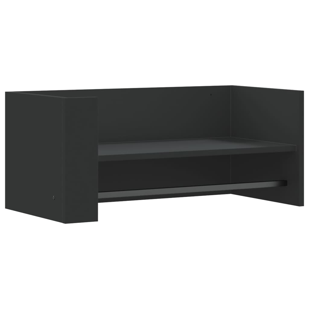 vidaXL Raft de perete, negru, 70,5x35x30,5 cm, lemn prelucrat vidaXL Raft de perete, negru, 70,5x35x30,5 cm, lemn prelucrat