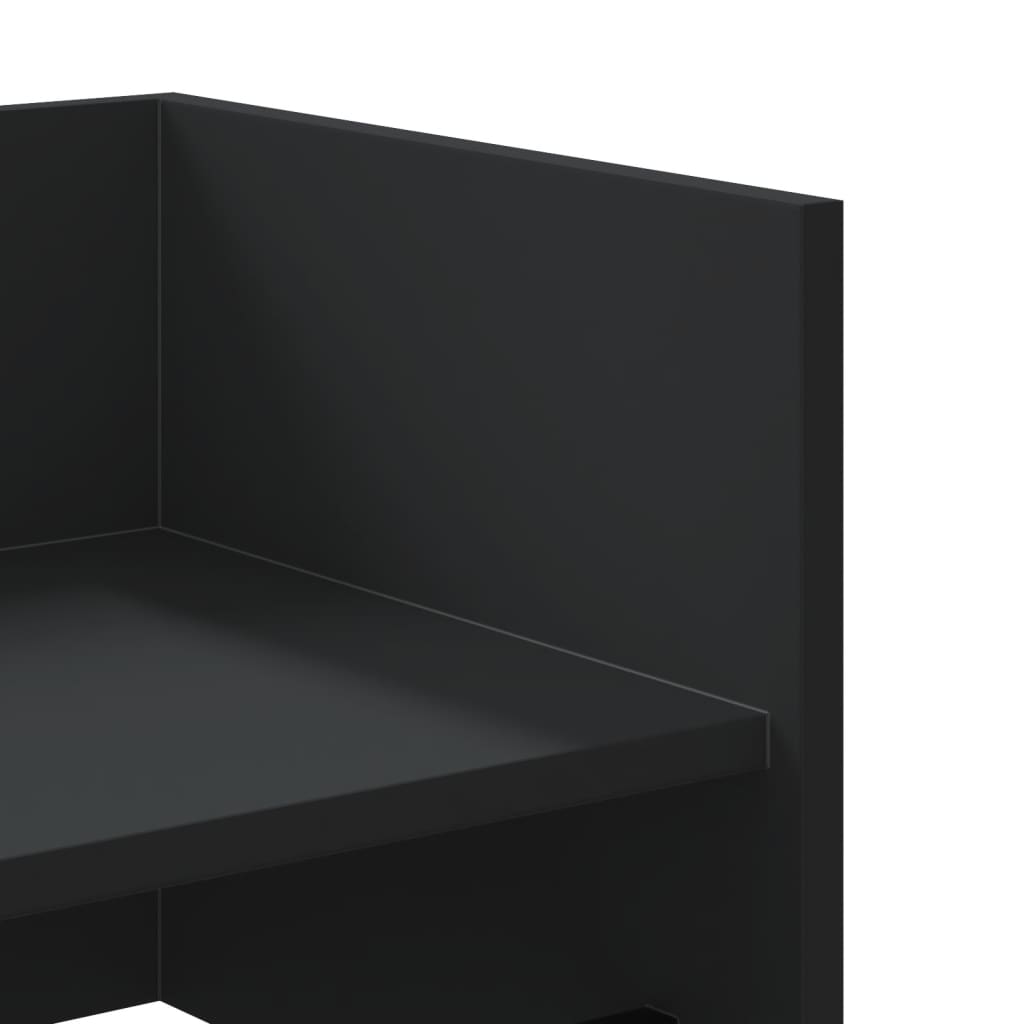 vidaXL Raft de perete, negru, 70,5x35x30,5 cm, lemn prelucrat vidaXL Raft de perete, negru, 70,5x35x30,5 cm, lemn prelucrat