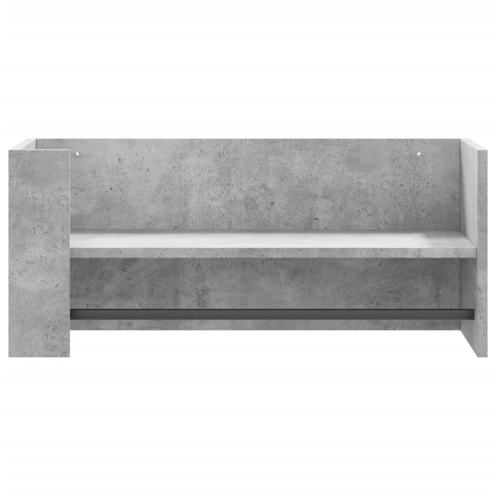 vidaXL Raft de perete, gri beton, 70,5x35x30,5 cm, lemn prelucrat