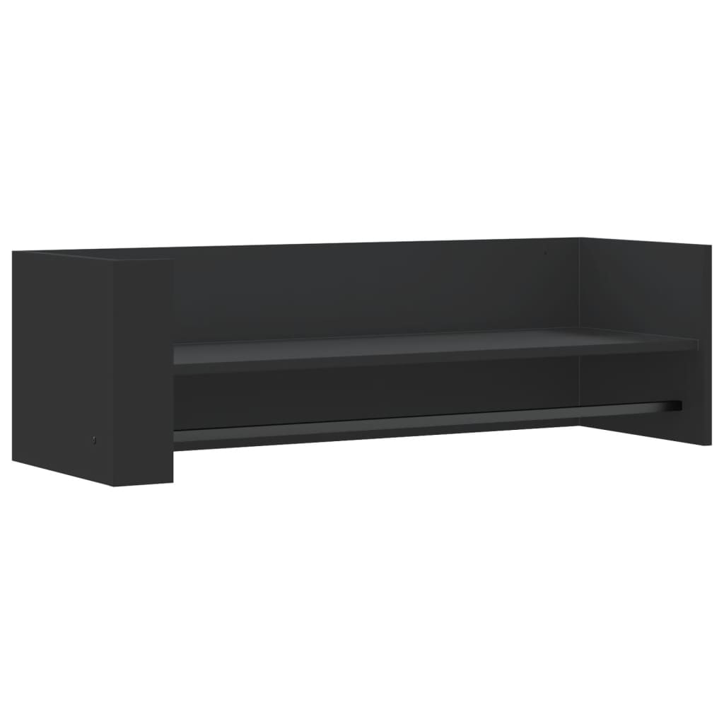 vidaXL Raft de perete, negru, 100x35x30,5 cm, lemn prelucrat vidaXL Raft de perete, negru, 100x35x30,5 cm, lemn prelucrat
