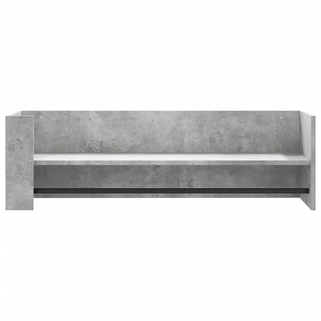 vidaXL Raft de perete, gri beton, 100x35x30,5 cm, lemn prelucrat