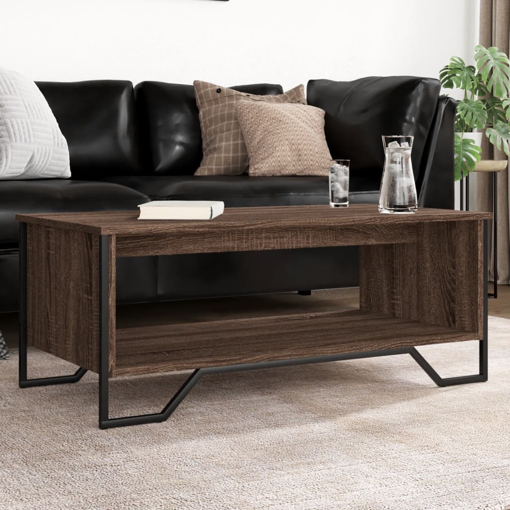 vidaXL Măsuță de cafea, stejar maro, 100x51x40 cm, lemn prelucrat vidaXL Măsuță de cafea, stejar maro, 100x51x40 cm, lemn prelucrat