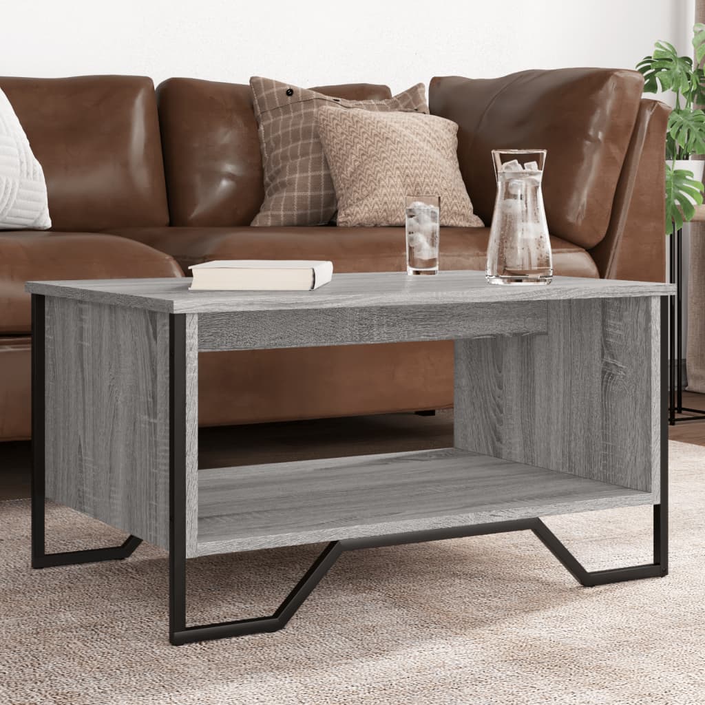 vidaXL Măsuță de cafea, gri sonoma, 75x51x40 cm, lemn prelucrat vidaXL Măsuță de cafea, gri sonoma, 75x51x40 cm, lemn prelucrat