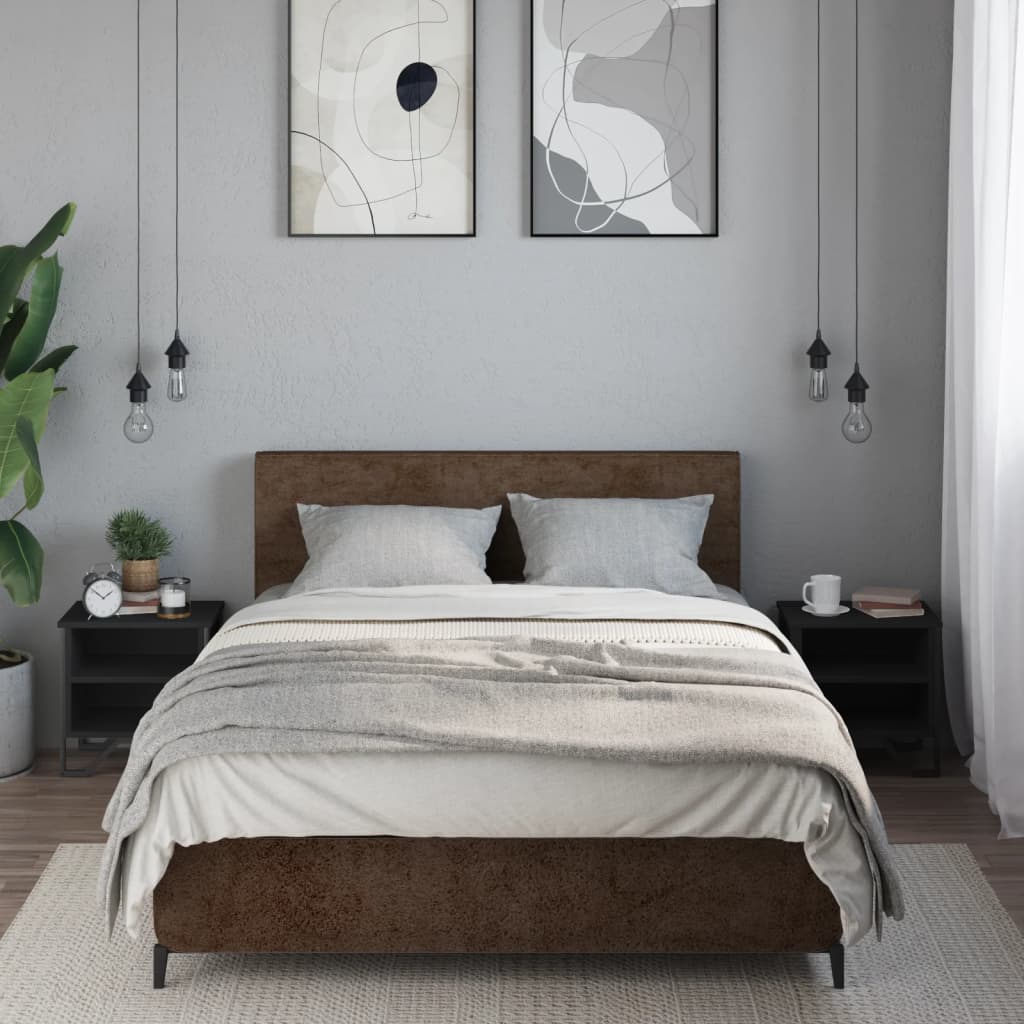 vidaXL Noptiere, 2 buc., negru, 40x30x40 cm, lemn prelucrat