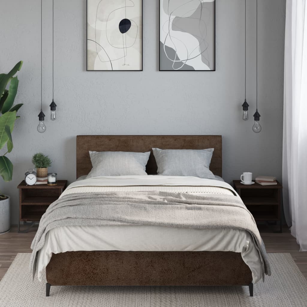 vidaXL Noptiere, 2 buc., stejar maro, 40x30x40 cm, lemn prelucrat