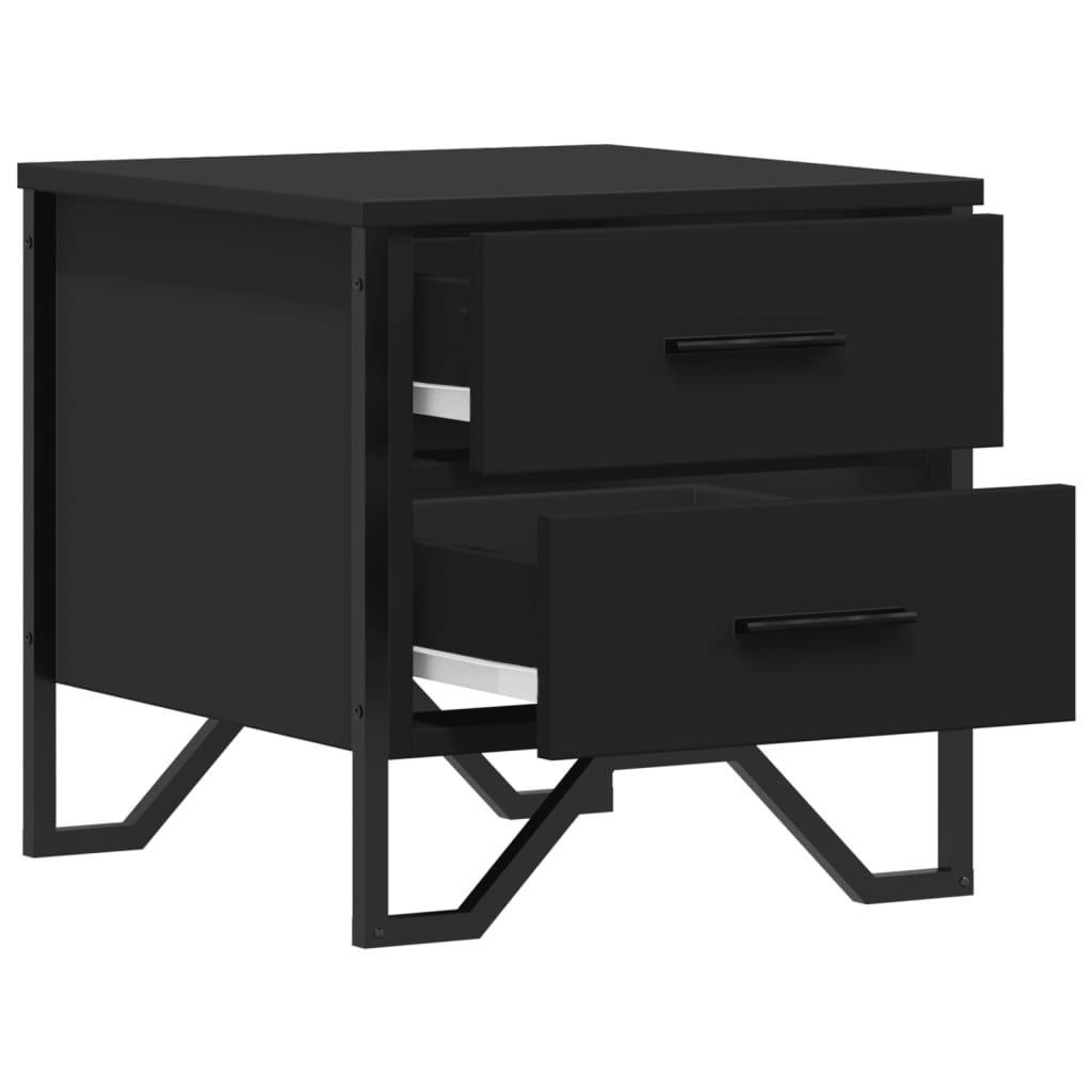 vidaXL Noptiere, 2 buc., negru, 40x41x40 cm, lemn prelucrat vidaXL Noptiere, 2 buc., negru, 40x41x40 cm, lemn prelucrat
