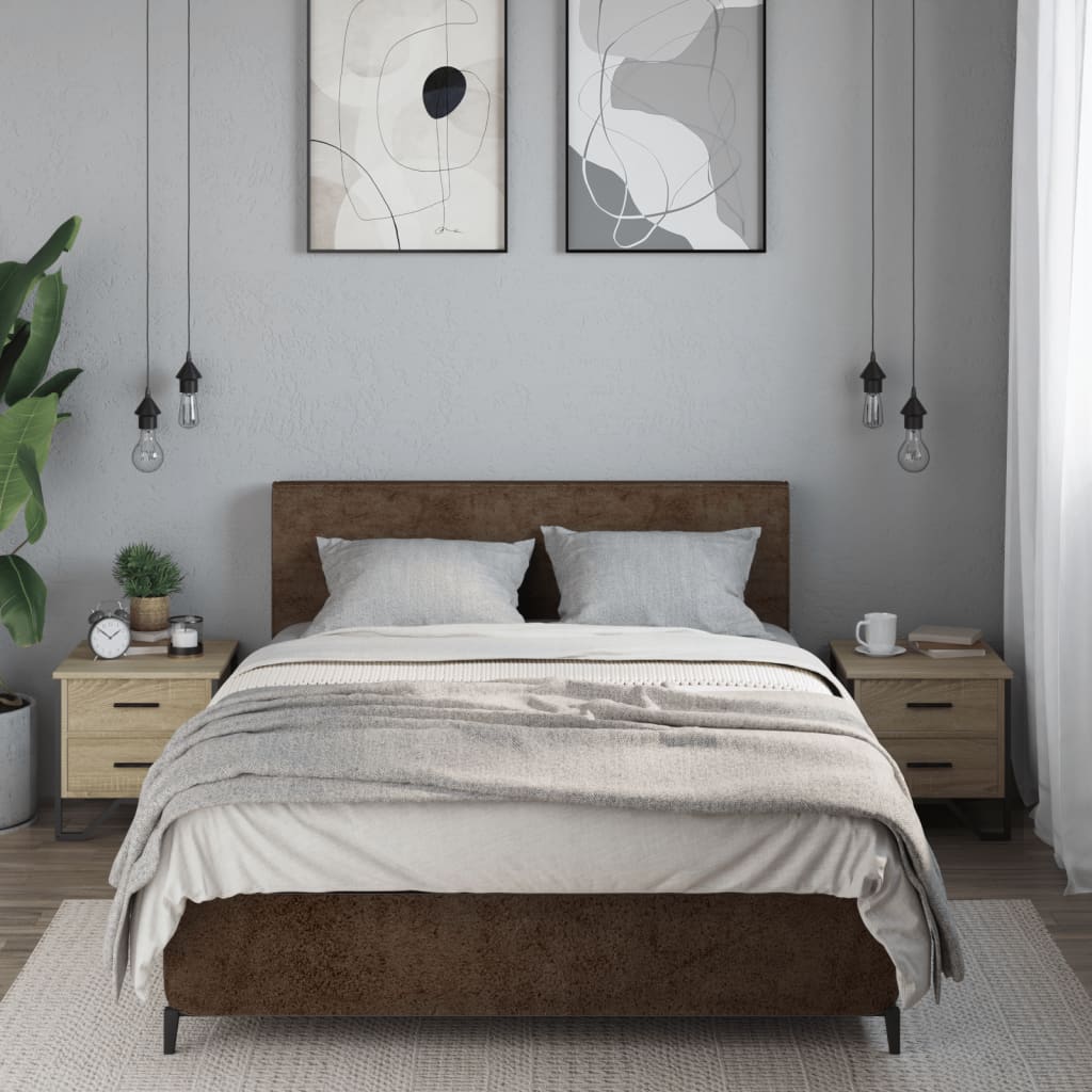 vidaXL Noptiere, 2 buc., stejar sonoma, 40x41x40 cm, lemn prelucrat vidaXL Noptiere, 2 buc., stejar sonoma, 40x41x40 cm, lemn prelucrat